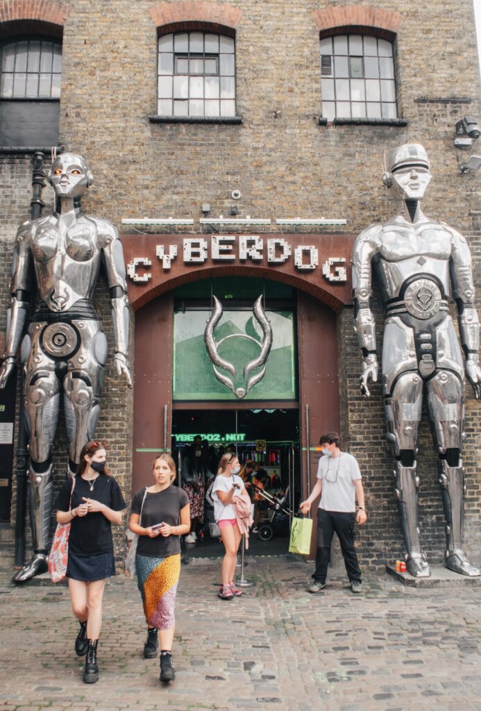 Shop front of the popular Cyberdog rave shop in Camden